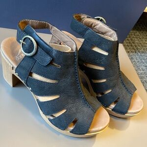 Dansko Black Suede Leather Demetra Sandals